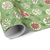 Whimsical Christmas Ornament Wrapping Paper Roll   Geschenkpapier (Rolleneckpunkt)