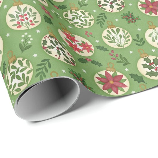Whimsical Christmas Ornament Wrapping Paper Roll Geschenkpapier (Rolleneckpunkt)
