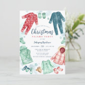 Whimsical Christmas Pajama Party Invitation Einladung (Stehend Vorderseite)