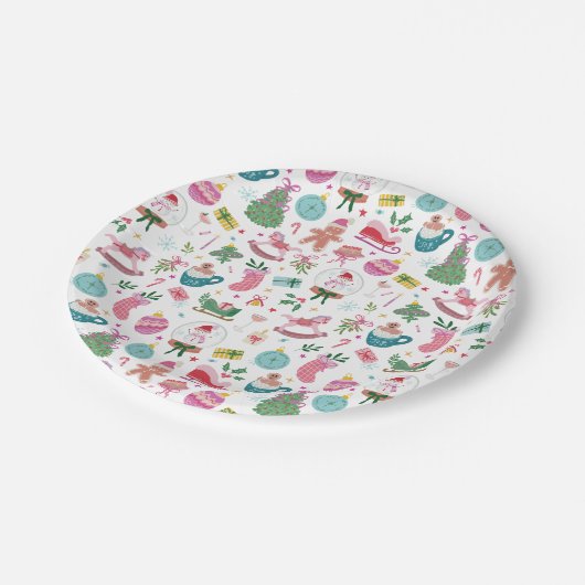 Whimsical Christmas Pappteller (Schrägansicht)