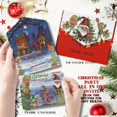 Whimsical  Christmas Party & Gift Exchange  All In One Einladung