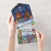 Whimsical  Christmas Party & Gift Exchange  All In One Einladung (Abreißtisch)