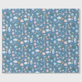 Whimsical Christmas Pattern Wrapping Paper Geschenkpapier (Flach)