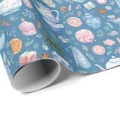 Whimsical Christmas Pattern Wrapping Paper Geschenkpapier (Rolleneckpunkt)