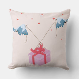 Whimsical Christmas Pillow with Hearts Kissen