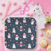 Whimsical Christmas Polar Bears ID850 Pappteller (Party)
