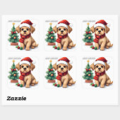 Whimsical Christmas Puppy Sticker | "Merry Christm (Blatt)