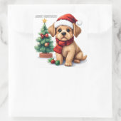 Whimsical Christmas Puppy Sticker | "Merry Christm (Tasche)
