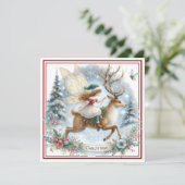 Whimsical Christmas Ride Holiday Card (Stehend Vorderseite)