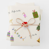 Whimsical Christmas Seamless Pattern Geschenkpapier Set (Beispiel)