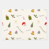 Whimsical Christmas Seamless Pattern Geschenkpapier Set (Vorderseite)