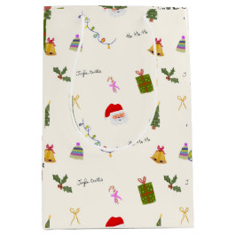 Whimsical Christmas Seamless Pattern  Mittlere Geschenktüte