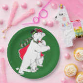Whimsical Christmas Skaten Polar Bär entworfen Pappteller (Party)
