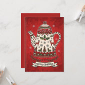 Whimsical Christmas Teapot  Karte (Vorderseite/Rückseite Beispiel)