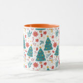 Whimsical Christmas Tree and Snowman Holiday Tasse (Zentrum)