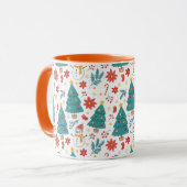 Whimsical Christmas Tree and Snowman Holiday Tasse (Vorderseite Links)