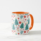 Whimsical Christmas Tree and Snowman Holiday Tasse (VorderseiteRechts)