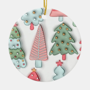 "Whimsical Christmas Tree Collection Ornament" Keramik Ornament