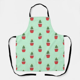 Whimsical Christmas Tree Cupcake Apron Schürze