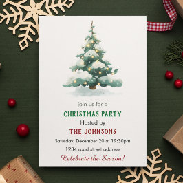 Whimsical Christmas Tree Dinner Party Invitation Einladung