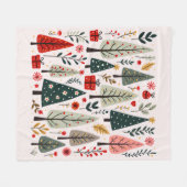 Whimsical Christmas Tree Forest Fleecedecke (Vorderseite (Horizontal))
