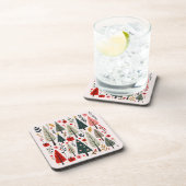 Whimsical Christmas Tree Forest Getränkeuntersetzer (Rechte Seite)