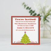 Whimsical Christmas Tree Party Einladung (Stehend Vorderseite)