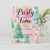 Whimsical Christmas Tree Party Holiday Einladung (Stehend Vorderseite)