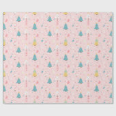 "Whimsical Christmas Tree Pattern" Geschenkpapier (Flach)