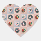 Whimsical Christmas Tree Pattern Herz-Aufkleber (Vorderseite)
