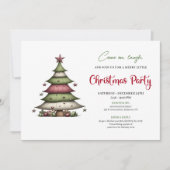 Whimsical Christmas tree playful holiday invite Einladung (Vorderseite)