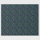 Whimsical Christmas Tree Purple and Teal Pattern Geschenkpapier (Flach)