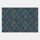 Whimsical Christmas Tree Purple and Teal Pattern Geschenkpapier Set (Vorderseite)