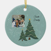 Whimsical Christmas Tree Scene Foto Keramik Ornament (Vorne)