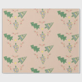 Whimsical Christmas Tree Wrapping Paper Geschenkpapier (Flach)