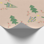 Whimsical Christmas Tree Wrapping Paper Geschenkpapier (Ecke)