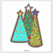 Whimsical Christmas Trees Faux Felt Style Aufkleber (Blatt)