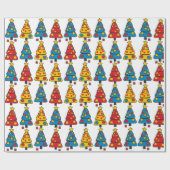 Whimsical Christmas Trees Geschenkpapier (Flach)
