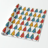 Whimsical Christmas Trees Geschenkpapier (Ungerollt)