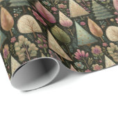 Whimsical Christmas Trees in Green and Pink Gift Geschenkpapier (Rolleneckpunkt)