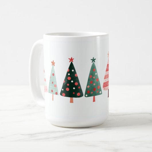 Whimsical Christmas Trees Mug Kaffeetasse (Vorderseite Links)