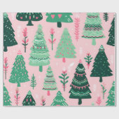 "Whimsical Christmas Trees Pattern" Geschenkpapier (Flach)