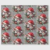 Whimsical Christmas Unicorn Buffalo Kariert Geschenkpapier (Flach)