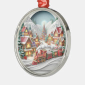 Whimsical Christmas Village with Train Ornament Aus Metall (Links)