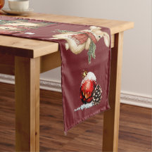 Whimsical Christmas-Wald-Freunde-Wasserfarbe Rot