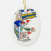 Whimsical Christmas Wildlife Train Tree Keramik Ornament (Hinten)