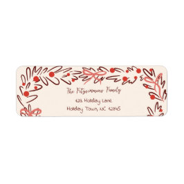 Whimsical Christmas Wreath & Preppy Bows Address