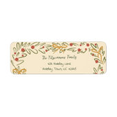 Whimsical Christmas Wreath & Preppy Bows Address (Vorne)