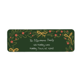 Whimsical Christmas Wreath & Preppy Bows Address