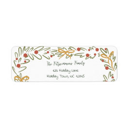 Whimsical Christmas Wreath & Preppy Bows Address